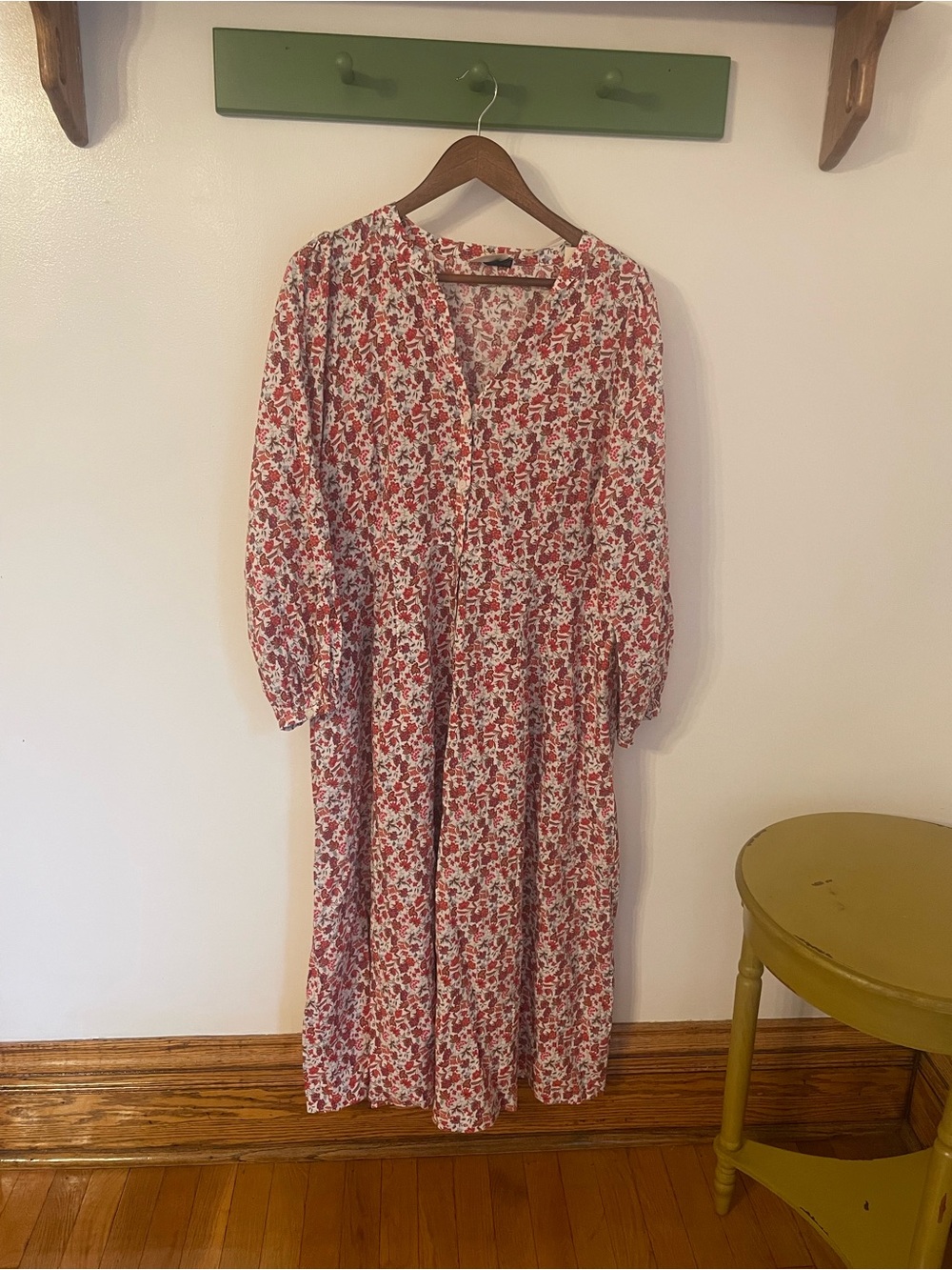 Floral Fall Full Button-Front Midi Dress